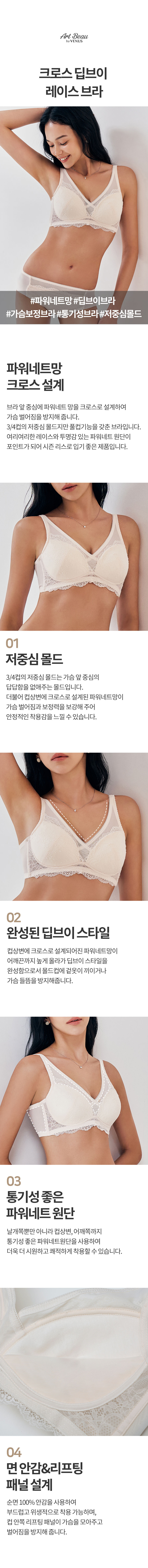 크로스 딥브이 레이스 브라 (KBRE175)