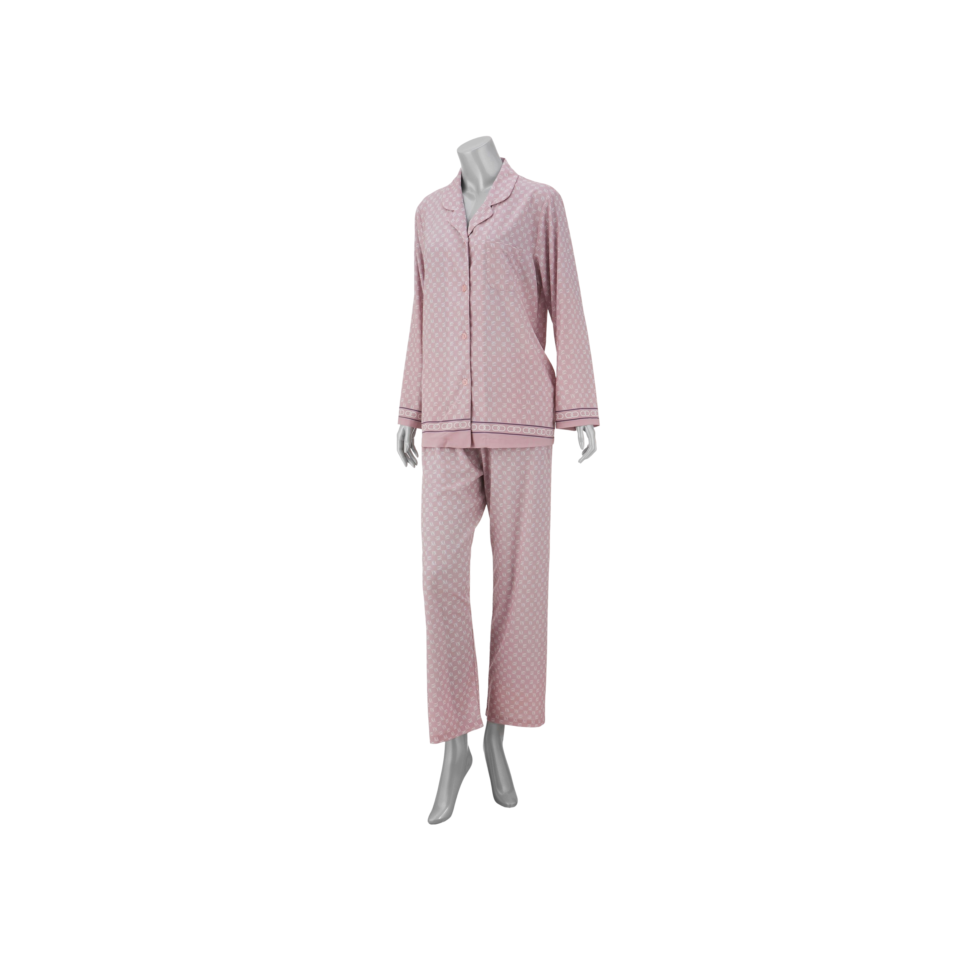 폴리30D 로고나염 보더 파자마 (SVPA4541W)