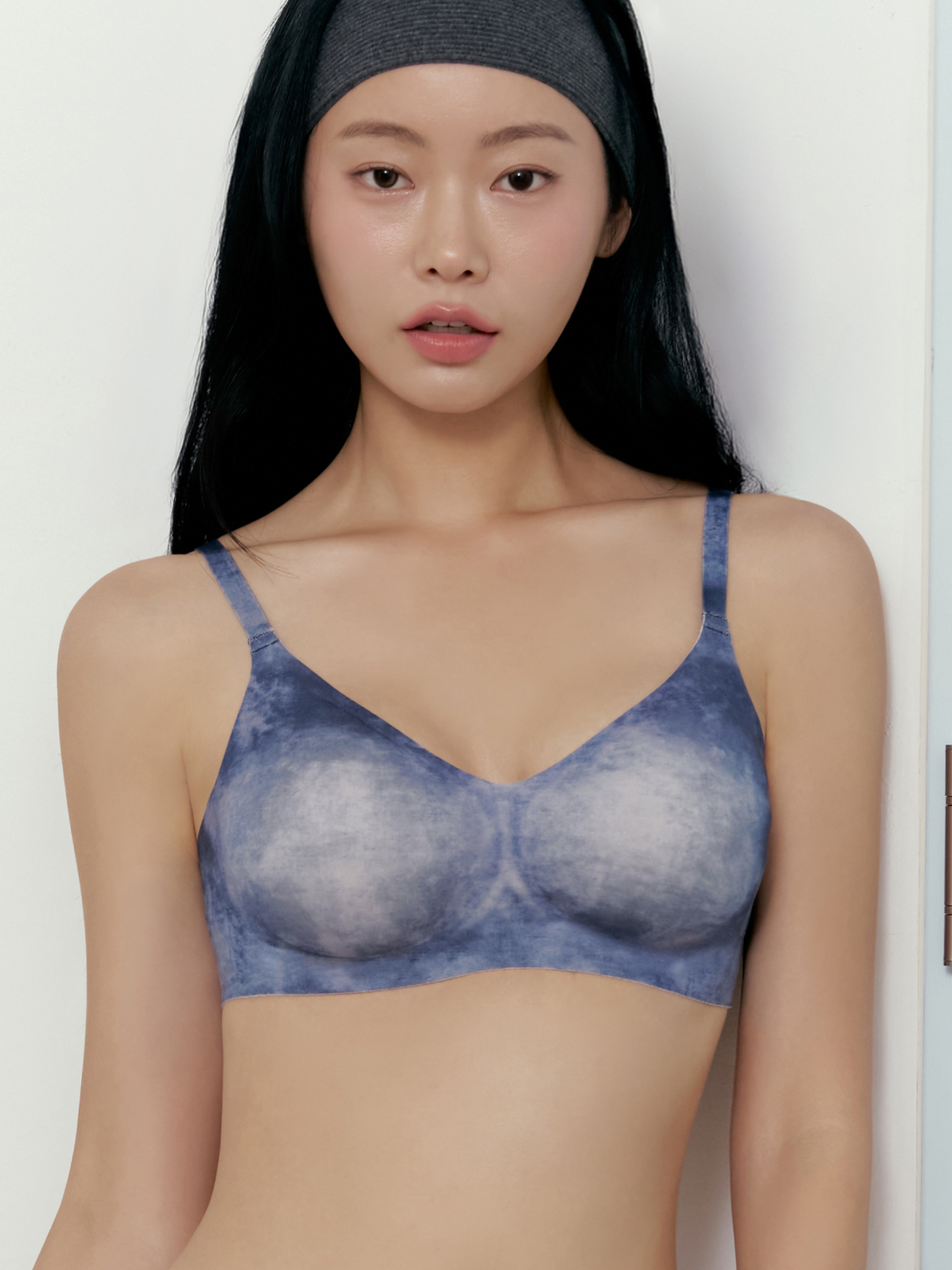 데님워싱 물나염 노와이어 브라 (SBRS610)