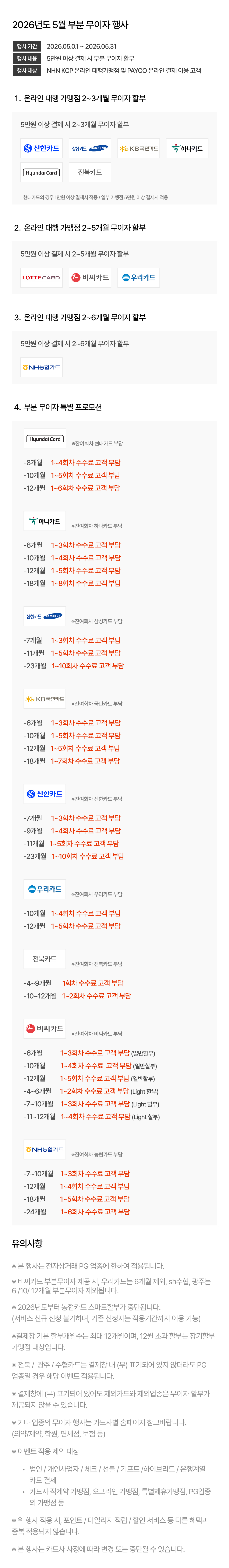 카드사 혜택 안내